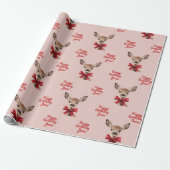 Pink & Red Deer Wrapping Paper | Woodland Birthday Geschenkpapier (Ungerollt)