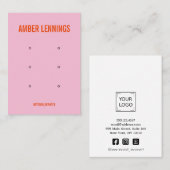 PINK RED DREI EARRING LOLE SET LOGO SOCIAL VISITENKARTE (Vorne/Hinten)