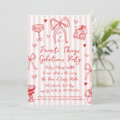 Pink & Red Favorite Things Galentine’s Day Party Einladung (Stehend Vorderseite)