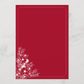 Pink Red Floral Elegant Wedding Menükarte (Rückseite)