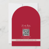 Pink Red Floral QR Code Wedding Einladung (Rückseite)
