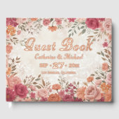 Pink &Red Floral Spring Wedding Gästebuch (Vorderseite)
