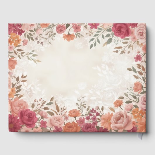 Pink &Red Floral Spring Wedding Gästebuch (Rückseite)