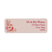 Pink Red Floral Wedding Return Address (Vorne)