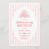 Pink Red Galentine's Party Invitation Einladung (Vorderseite)