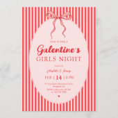 Pink Red Galentine's Party Invitation Einladung (Vorderseite)