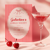 Pink Red Galentine's Party Invitation Einladung