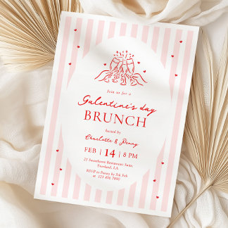 Pink Red Galentine's Party Invitation Einladung