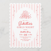 Pink Red Galentine's Party Invitation Einladung (Vorderseite)