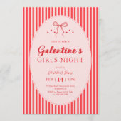 Pink Red Galentine's Party Invitation Einladung (Vorderseite)