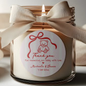 Pink & Red Hand Drawn Doodle Bow Girl Babydusche Runder Aufkleber