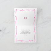 Pink Red Hand Drawn Doodle Style Graduation Quirky Dankeskarte (Innenseite)