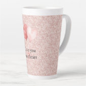 Pink Red Heart Balloons Glitter Sweetheart Milchtasse (Rechte Ecke)