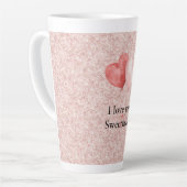 Pink Red Heart Balloons Glitter Sweetheart Milchtasse (Linke Ecke)