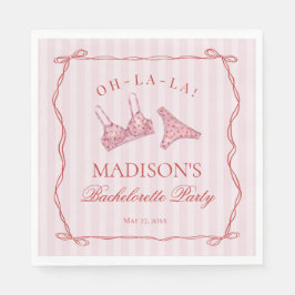 Pink & Red Heart Lingerie Bachelorette Panty Party Serviette