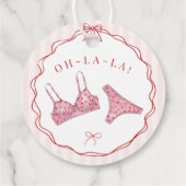 Pink & Red Heart Lingerie Bachelorette Party Geschenkanhänger (Rückseite)