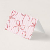 Pink & Red Heart Lingerie Shower Bow Place Card (Rückseite)