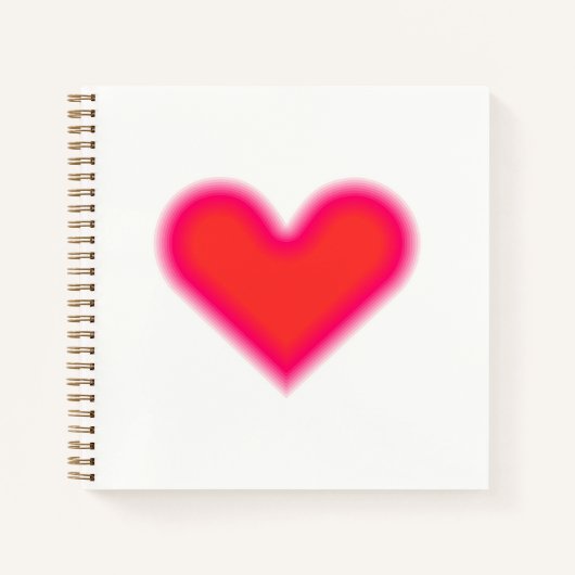 Pink Red Heart Optical Art Notizblock (Vorderseite)