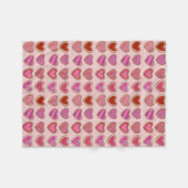 Pink Red Heart Sugar Cookies Liebe Valentinstag Fleecedecke (Vorderseite (Horizontal))