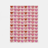 Pink Red Heart Sugar Cookies Liebe Valentinstag Fleecedecke (Vorderseite)