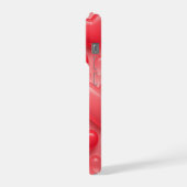 Pink & Red Hearts Bubble Pattern iPhone Hülle (Linke Seite)