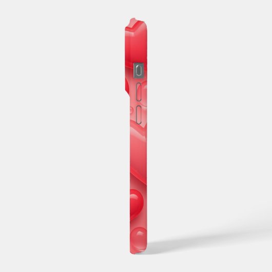 Pink & Red Hearts Bubble Pattern iPhone Hülle (Linke Seite)