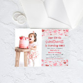 Pink Red Hearts Little Sweetheart Erster Geburtsta Acryleinladungen