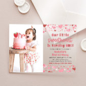 Pink Red Hearts Little Sweetheart Erster Geburtsta Acryleinladungen