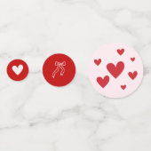 Pink Red Hearts Little Sweetheart Valentine Konfetti (Rückseiten)
