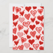 Pink Red Hearts Pattern Einfach 36. Geburtstag Einladung (Rückseite)