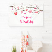 Pink Red Hearts Sweetheart Birthday Banner (InSitu)