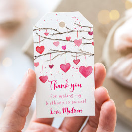 Pink Red Hearts Sweetheart Birthday Geschenkanhänger