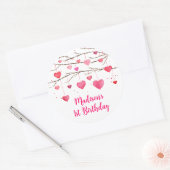 Pink Red Hearts Sweetheart Birthday Runder Aufkleber (Umschlag)