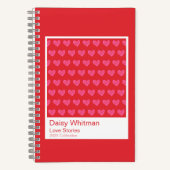 Pink & Red Illustrated Hearts Spiral Notebook Notizblock (Vorderseite)