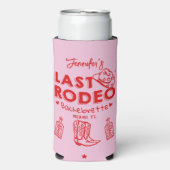 Pink Red Last Rodeo Cowgirl Bachelorette Cooler Selters Dosenkühler (Seltzer Vorderseite)