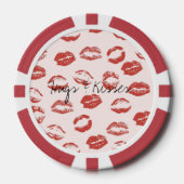Pink Red Lips Kiss Pokerchips (Vorderseite)