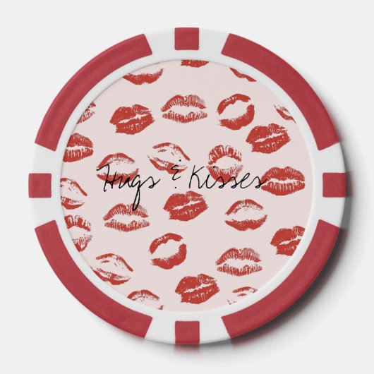 Pink Red Lips Kiss Pokerchips (Vorderseite)