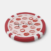 Pink Red Lips Kiss Pokerchips (Einzeln)
