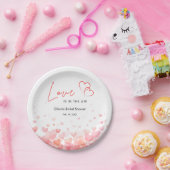 Pink & Red Love is in the Air Bridal Shower  Pappteller (Party)