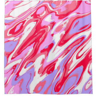 Pink Red Marble Texture Liquid Paint Mixture Duschvorhang