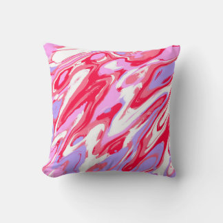 Pink Red Marble Texture Liquid Paint Mixture Kissen