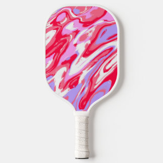 Pink Red Marble Texture Liquid Paint Mixture Pickleball Schläger