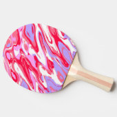 Pink Red Marble Texture Liquid Paint Mixture Tischtennis Schläger (Seitenansicht)