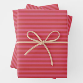 Pink red merry bright stripe Christmas Geschenkpapier Set