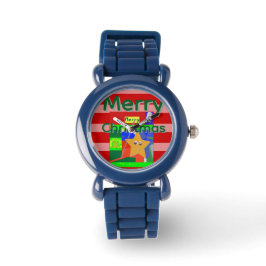 Pink Red Merry Christmas Armbanduhr