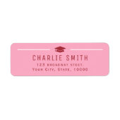 Pink Red Modern Typografy Graduate Rücksendeadress (Vorne)