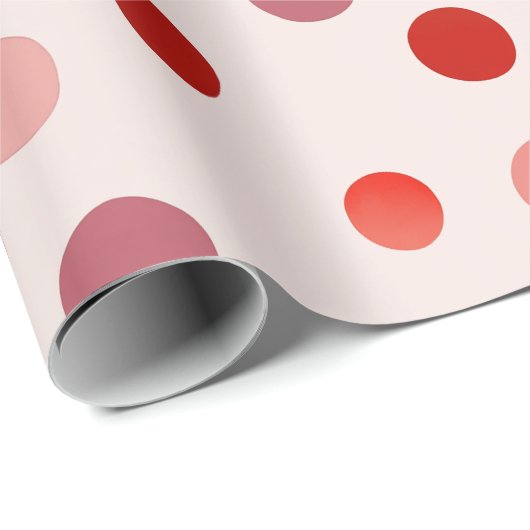 Pink & Red Polka Dots Wrapping Paper | spielerisch Geschenkpapier (Rolleneckpunkt)