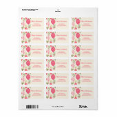 Pink Red Retro Ornaments Christmas Label Adressaufkleber (Vorne)