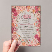 Pink & Red Romantic Rose Spring Floral Wedding Acryleinladungen (Insitu (Handheld))
