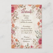 Pink & Red Romantic Spring Floral QR Code Wedding Begleitkarte (Vorderseite)